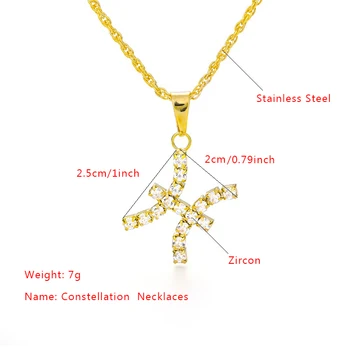 12 Znamení Zvěrokruhu Souhvězdí Přívěsky Náhrdelníky Pro Ženy, Muže Zirkon Náhrdelník Náhrdelník Módní Šperky Dárek K Narozeninám Bijoux Femme