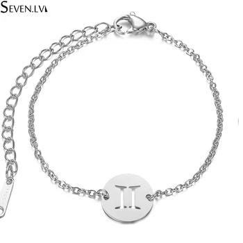 12 Zvěrokruhu Kozoroh titanium ocel Náramek, vysoce kvalitní nerezová ocel Řetěz Náramky módní šperky pro ženy