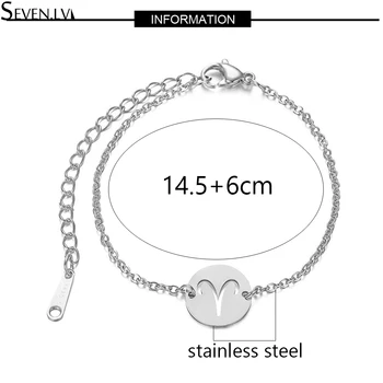 12 Zvěrokruhu Kozoroh titanium ocel Náramek, vysoce kvalitní nerezová ocel Řetěz Náramky módní šperky pro ženy