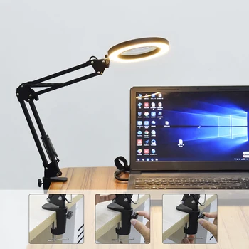 128 LED Flexibilní psací Stůl Velký 5X Lupa Lampa 740mm USB LED Lupa Osvětlené Lupy Čtení/Přepracování/Pájení 3 Režimy