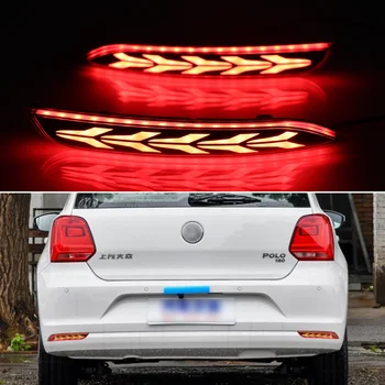 12V Auto LED Zadní Světla Pro Volkswagen Polo 2016 2017 2018 Reflektor Nárazníku zadní Světla, Lampy Zálohování Brzdové Světlo