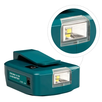 14.4/18V Li-on Baterie Dual USB Port s LED Light Reflektor pro Venkovní Makita