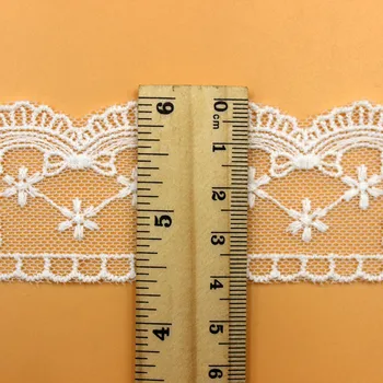 14 yardů malé velikosti bavlněné příze Vyšívané krajky trim šicí materiál kód FSCH0149 Šířka 4 cm