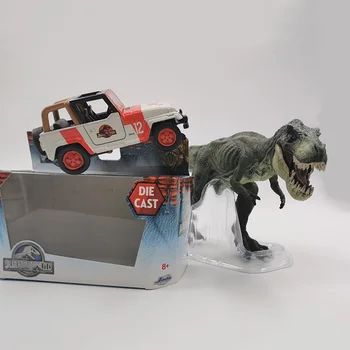 15,5 CM Měřítku 1/32 Diecast Slitiny Jeep Wrangler Jurassic Kovové Auto SUV Model vozidla Hračky pro Děti Děti chlapci Dárky Fanoušků Kolekce