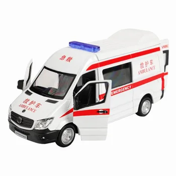 15CM 1:36 Měřítku autíčko Kovové Slitiny Komerční Vozidla Ambulance Vytáhnout Zpět Diecasts Truck Model Hračky F Děti Kolekce Dary