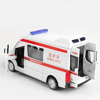 15CM 1:36 Měřítku autíčko Kovové Slitiny Komerční Vozidla Ambulance Vytáhnout Zpět Diecasts Truck Model Hračky F Děti Kolekce Dary