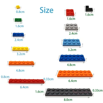 15PCS/spoustu DIY Stavební Bloky Tenké Postavy Cihly 4x8 Tečky Vzdělávací Kreativní Hračky pro Děti, Velikost Kompatibilní S lego
