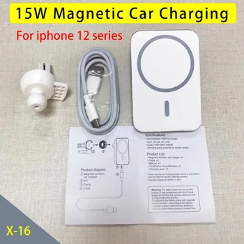 15W Magnetické Bezdrátové Nabíječka do Auta Magnet pro Iphone 12 / 12 Mini / 12 Pro / 12 Pro Max Jako Auto Držák na Mobilní Telefon Rychlé Nabíjení