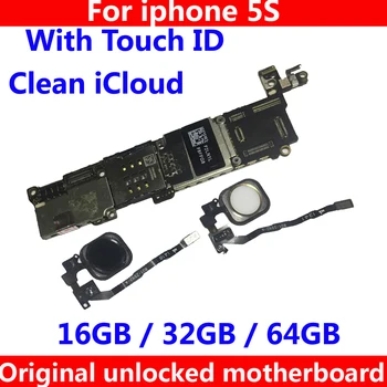 16GB 32GB 64GB Originální systém IOS pro iphone 5S deska s / Bez dotykové ID Odemknout iCloud základní deska pro iphone 5 S