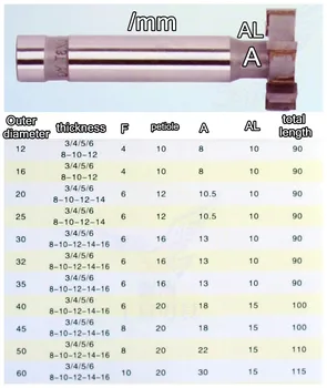 16mm* 3-4-5-6-8-10-12mm 7pcs Řapík 10mm YG8 Karbidu T slot fréza pro Zpracování Nerezové oceli, litiny, Hliník, Atd.