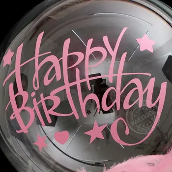 18 palcový Transparentní Helium jasné, Bublina, Balóny, narozeniny foto nálepky barevné peří Narozeninové party Dodávky dekor