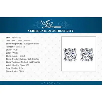 1ct kolo Simulované Diamond CZ Stud Náušnice 925 Sterling Silver Náušnice pro Ženy, Dívky, Korean Módní Náušnice Šperky 2021