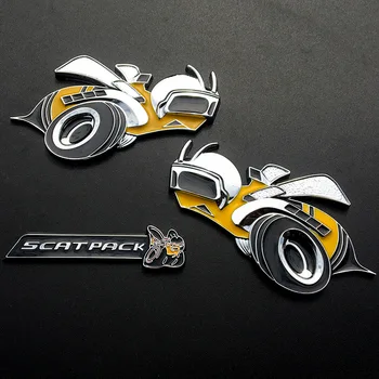 1ks 3D Kovové scatpack Bumblebee, Autobot znak gril 6,4 L Odznak Auto Samolepka car styling Pro Dodge Charger SRT8 SRT4 Chevrolet