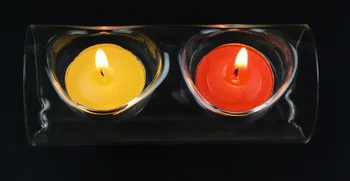 1KS Evropské křišťálové skleněné svícny transparentní kulaté dlouhé trubice s 2 otvory svícen na večeři sklo řemesla JY 1177