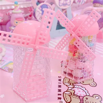 1ks Sladké Mini větrný Mlýn Tvar Transparentní Úložný Box Candy Kolekce Home Decora Dívky Dárky