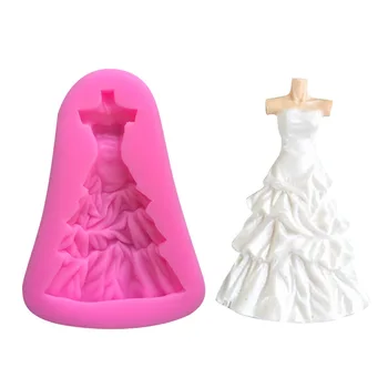 1KS svatební svatební šaty, večerní šaty, sukně vzor silikonové fondán dort forma clay craft dekorace nástroje