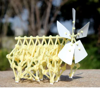 1ks Větrná energie ie Bionic vynález diy malé hračky ruční robot Puzzle vědecký experiment učebnice dítě Sestavený blok dárek