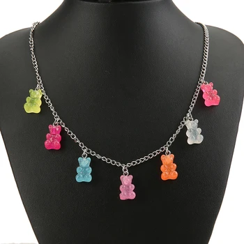 1KS Ženy Náhrdelník Multicolor Pryskyřice Gummy Bear pro Děti, Dárek k Narozeninám Dovolenou Šperky