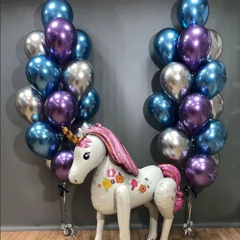 1piece Velké Velikosti 3D Jednorožec Balónky Hliníkové Fólie Stojí Unicorn Theme Party Balón Baby Sprcha Narozeninové Party Dekor