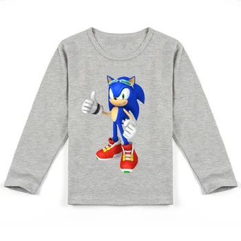 2-16 let Děti Sonic The Hedgehog Děti Oblečení Batole Chlapci Dlouhý Rukáv Topy pro Holky Trička Dítě Cartoon Ležérní Oblečení