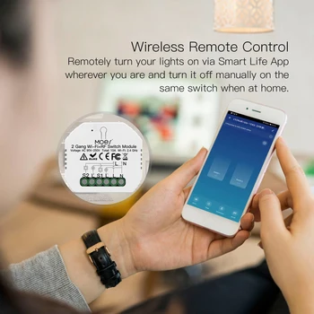 2 Gang 2 Způsob, Smart Light Switch Modul 2.4 GHz WiFi+RF433 Inteligentní Život/Tuya APLIKACE Dálkového Ovládání Práce S Alexa Google Domov