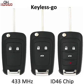 2 Tlačítko 3 Tlačítko 4 Tlačítko Keyless-go Skládací Vzdálené Klíčové pro Chevrolet 433MHz s ID46 Čip HU100 Balde (po trhu)