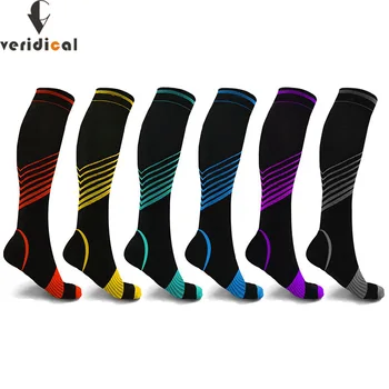 20-30 mmHg Kompresní Ponožky mans pruhované Kreativní Firma Tlak Oběhu Ortopedické Podpůrné Punčochy Sportovní ponožky