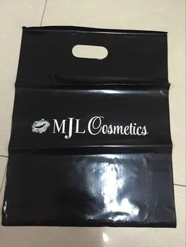 200PCS W25*H35cm(9.8' *13.8') levné tisknout logo make-up plastové tašky dopis vlastní nákupní řetězec, kosmetický obchod, taška