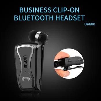 2018 Nové FineBlue UK880 Zatahovací Bezdrátová Bluetooth Sluchátka Headset Handsfree Stereo Sluchátka Klip Mic Telefon Portable