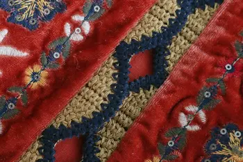 2018 Ženy Vintage flitry květinové výšivky vesta bunda dámské retro národní styl patchwork ležérní velvet vesta CT154