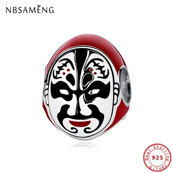 2019 925 Sterling Silver Kouzlo Korálek Původní Čínský Peking Opera Maska Korálky Fit Náramky Diy Výrobu Šperků