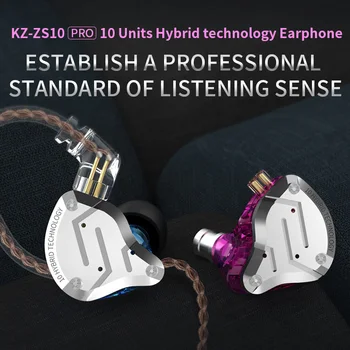 2019 KZ ZS10 PRO 4BA+1DD KZ Hybridní sluchátka Sluchátka hi-fi Sluchátka In Ear Monitor Sluchátka Sluchátka pro KZ AS10 ZS10 ZSN PRO