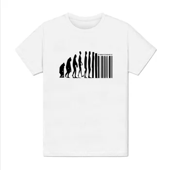 2019 Letní Tričko T-shirt Homme - Code Barre Evoluce Homme Darwin Theorie Amusant Zábavné Režimu O-Neck T-shirt