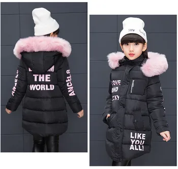 2019 Nové Dívky Teplé Zimní Kabát Umělé Kožešiny Módní Děti Bunda s Kapucí Kabát pro Dívky Svrchní oblečení Oblečení pro Dívky 3-12 Let