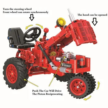 2019 nové horké Kreativní 7070 302pcs klasický starý traktor kompatibilní puzzle dlaždice děti, hračky, dárky