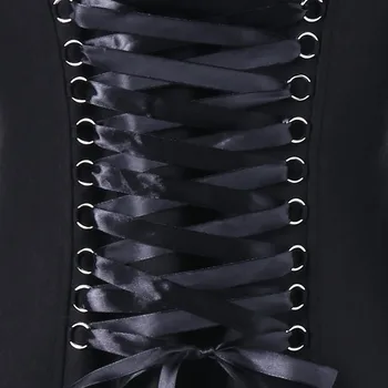 2019 Nové Módní Vintage Gothic Mid-dlouho Trenčkot Ženy Černé Slim Pás Plášť Mujer Větrovka Žena Abrigos Brazílie#J30
