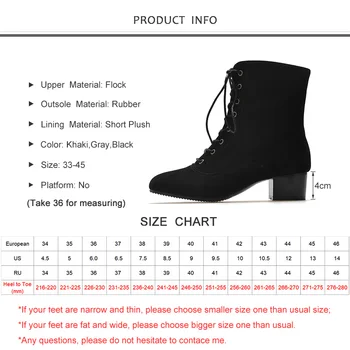 2019 nové Podzimní zimní žen kotníkové boty střední podpatky náměstí toe zip dámy sníh boty černé zimní dámské boty plus velikosti 33-45