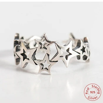 2019 Nové Vysoce Kvalitní 925 Sterling Silver Stars Hollow Stohovatelné Kroužky Pro Ženy Šperky Dárek