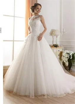 2019 sexy krajka Bílá Slonová kost-Line Svatební šaty pro nevěsty Šaty šaty Vintage plus velikosti Zákazníka made velikost 2-26W