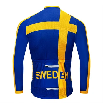 2019 Švédsko nový tým cyklistický dres zimní dlouhý rukáv Zimní Fleece a ne Fleece cyklistické oblečení Reflexní zip 4 kapsy