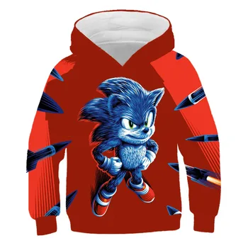 2020 3D Sonic the Hedgehog dětské Mikiny s kapucí Děti Cartoon Děti Super Sonic pánské Oblečení Mikina Harajuku Streetwear Maximálně 160