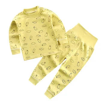 2020 Dítě Děti Pyžama Soupravy Bavlna Děti Pyžamo s Dlouhým Rukávem Tričko+Kalhoty Karikatura Oblečení Podzim 2ks oblečení na Spaní Pyžama Oblek