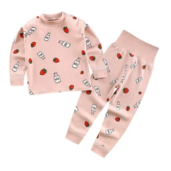2020 Dítě Děti Pyžama Soupravy Bavlna Děti Pyžamo s Dlouhým Rukávem Tričko+Kalhoty Karikatura Oblečení Podzim 2ks oblečení na Spaní Pyžama Oblek