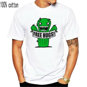 2020 Legrační Roztomilý Kreslený Kaktus Obejmutí Zdarma T-Shirt Módní Personalizované Vlastní Tištěné T Košile Letní muže Harajuku Tee Tops