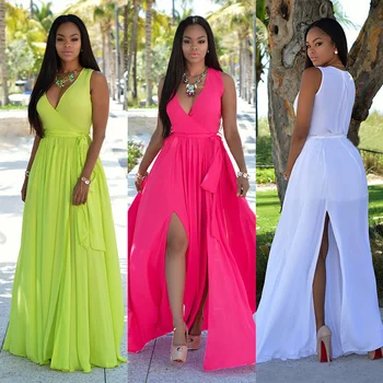 2020 Letní Ženy Velké Plus Velikost Hluboká V-límec Šifónové Šaty pro Lady Party Večer Beach Šaty letní Šaty Ženy Oblečení