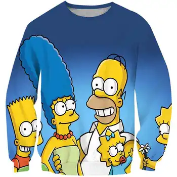 2020 Módní Karikatura Mikiny The Simpsons 3D Tištěné Chlapec oblečení Ležérní Mikina Svetr Hip Hop Svetr Streetwear Topy