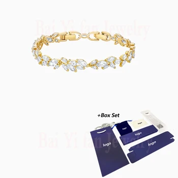 2020 Módní Šperky SWA Nové LOUISON Náramek Gold Frost Okouzlující Zimní Listy Dekorace Ženy Luxusní Romantické Šperky Dárek