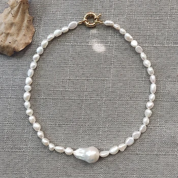 2020 Novinka přírodní perly náhrdelník Módní Náhrdelník S Barokní perlový přívěsek Šperky Pro Krásné Ženy dárek ожерелье