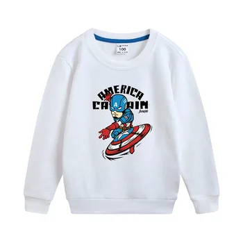 2020 Nové Podzimní A Zimní Dětské Boys s Dlouhým Rukávem T-shirt Kapitán Amerika Streetwear Bavlna Chlapci T Košile 1-8year
