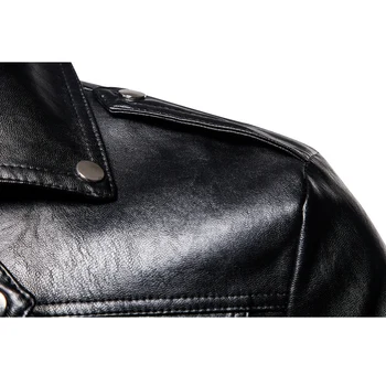 2020 nové podzimní pánské Pu kožené sako s zip pás plus velikost bundu mužské trend černé punk bomber bunda umělé kůže